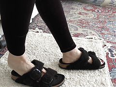 Shoeplay Black Fur Slippers